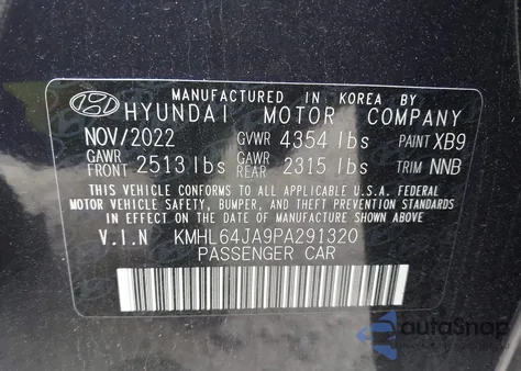 2023 Hyundai Sonata Sel z USA, uszkodzony, nr VIN KMHL64JA9PA291320